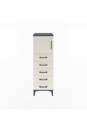 Arges Dolap Tek Raflı 5 Çekmeceli Tek Kapaklı 44x30x134 Antrasit-Aytaşı