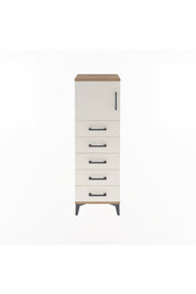 Arges Dolap Tek Raflı 5 Çekmeceli Tek Kapaklı 44x30x134 Çam-Aytaşı