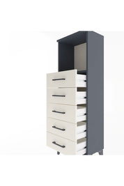 Arges Dolap Tek Raflı 5 Çekmeceli 44x30x134 Antrasit-Aytaşı
