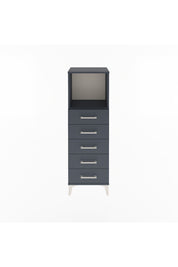 Arges Dolap Tek Raflı 5 Çekmeceli 44x30x134 Antrasit-Antrasit