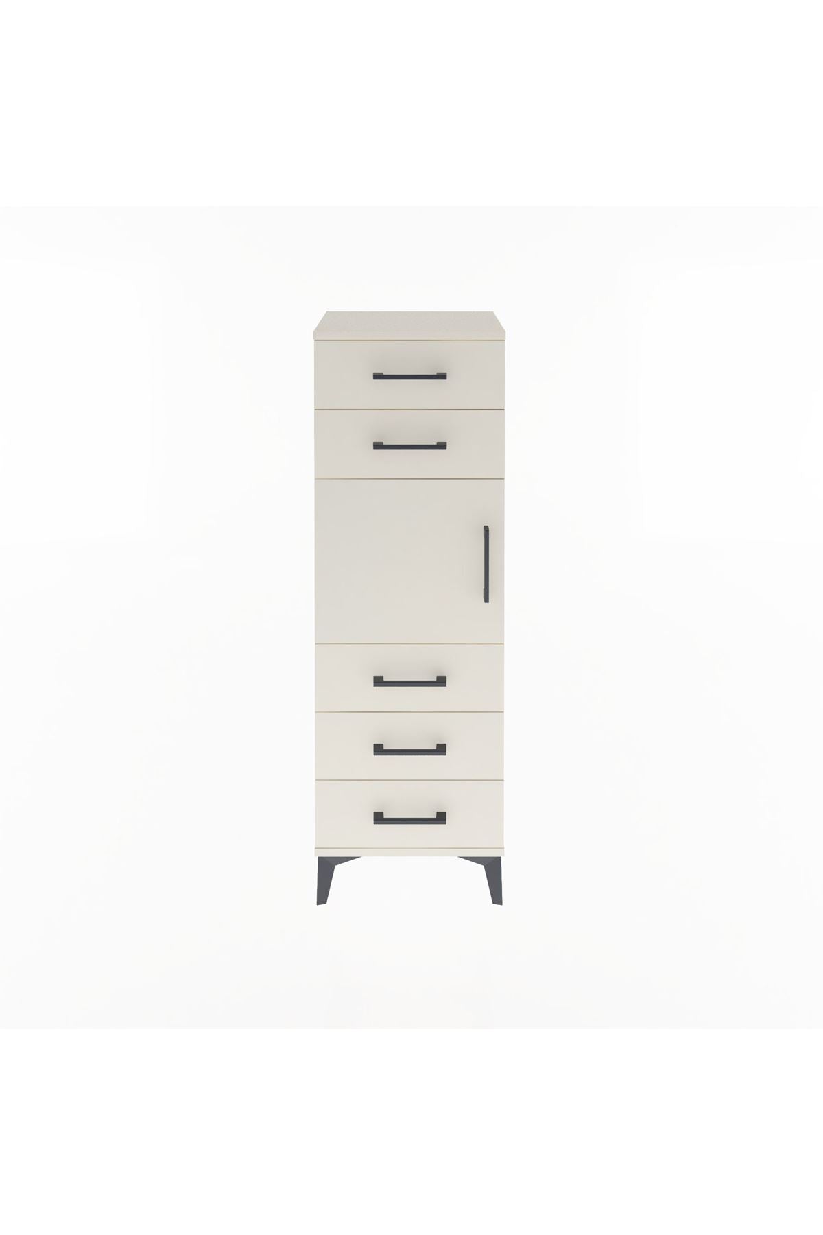 Arges Dolap Tek Raflı 5 Çekmeceli Tek Kapaklı 44x30x134 Aytaşı-Aytaşı