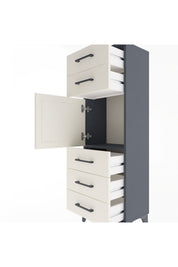 Arges Dolap Tek Raflı 5 Çekmeceli Tek Kapaklı 44x30x134 Antrasit-Aytaşı
