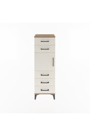 Arges Dolap Tek Raflı 5 Çekmeceli Tek Kapaklı 44x30x134 Çam-Aytaşı