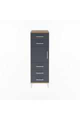 Arges Dolap Tek Raflı 5 Çekmeceli Tek Kapaklı 44x30x134