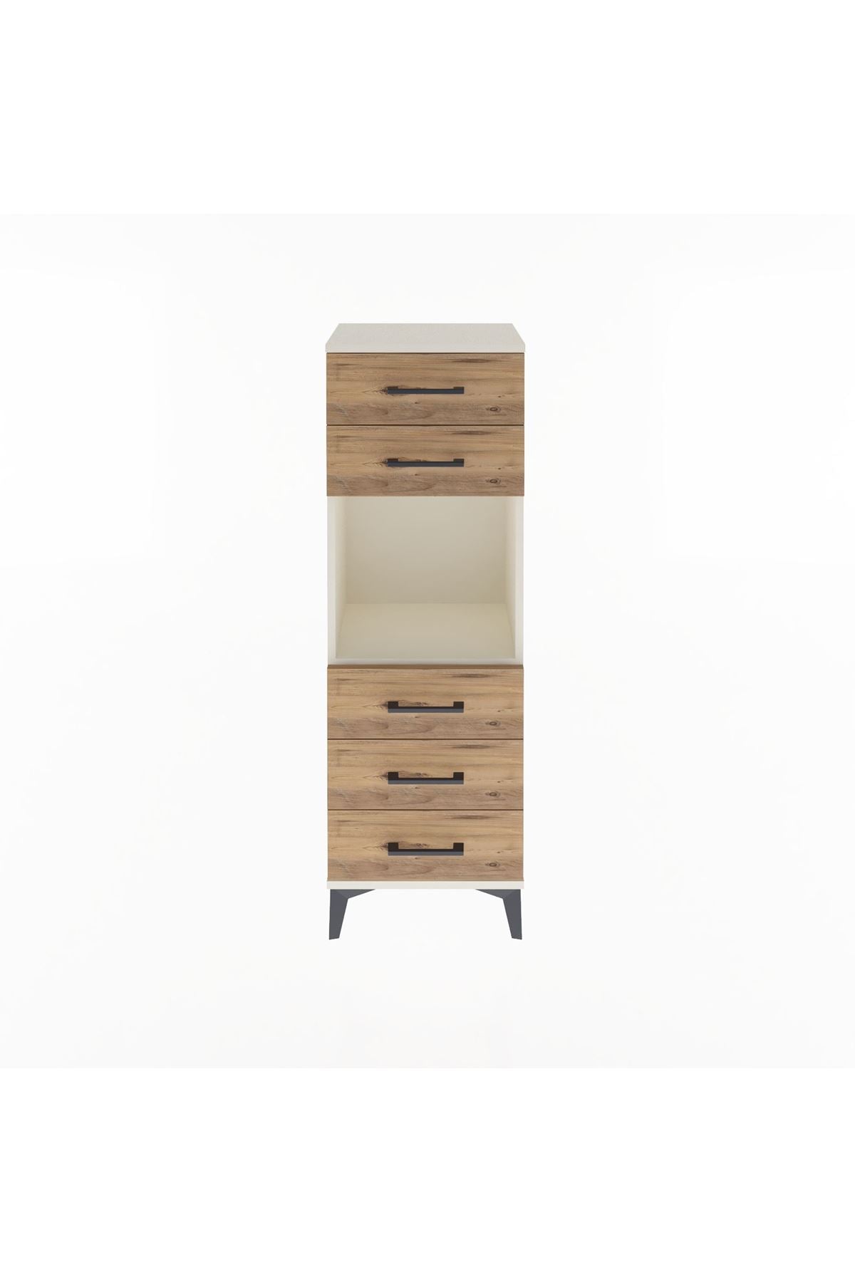 Arges Dolap Tek Raflı 5 Çekmeceli 44x30x134 Aytaşı-Çam