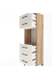 Arges Dolap Tek Raflı 5 Çekmeceli 44x30x134 Çam-Aytaşı