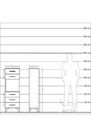 Arges Dolap Tek Raflı 5 Çekmeceli 44x30x134 Çam-Antrasit
