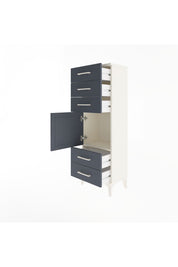 Arges Dolap Tek Raflı 5 Çekmeceli Tek Kapaklı 44x30x134 Aytaşı-Antrasit