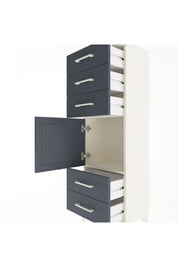 Arges Dolap Tek Raflı 5 Çekmeceli Tek Kapaklı 44x30x134 Aytaşı-Antrasit