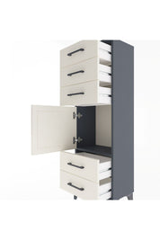 Arges Dolap Tek Raflı 5 Çekmeceli Tek Kapaklı 44x30x134 Antrasit-Aytaşı