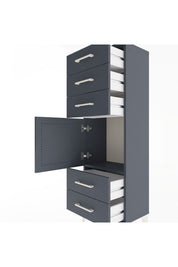 Arges Dolap Tek Raflı 5 Çekmeceli Tek Kapaklı 44x30x134 Antrasit-Antrasit