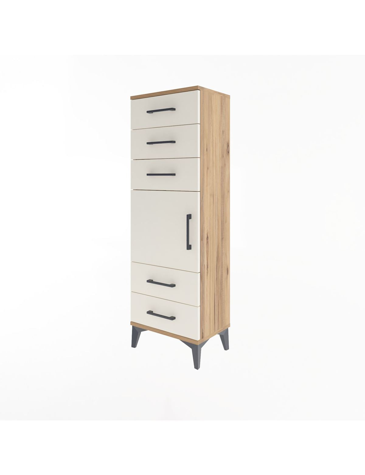 Arges Dolap Tek Raflı 5 Çekmeceli Tek Kapaklı 44x30x134 - S16M078V7A