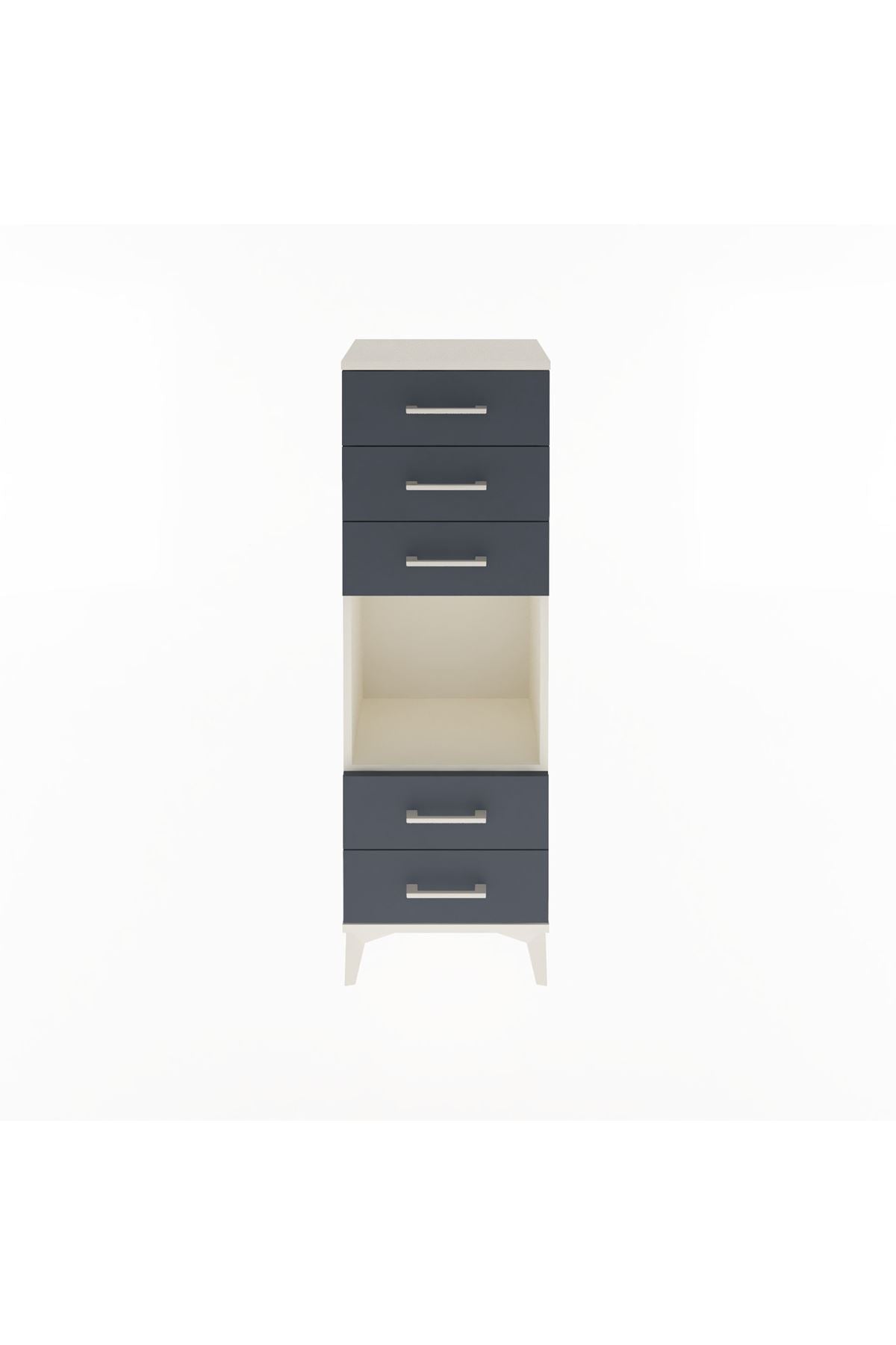 Arges Dolap Tek Raflı 5 Çekmeceli 44x30x134 Aytaşı-Antrasit