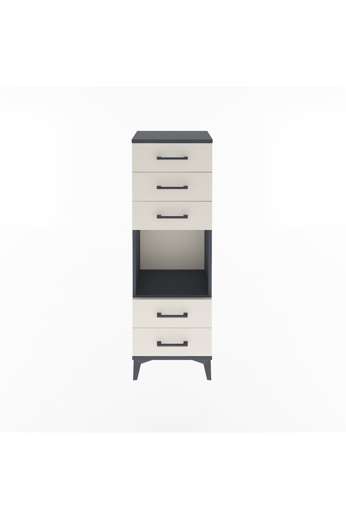 Arges Dolap Tek Raflı 5 Çekmeceli 44x30x134 Antrasit-Aytaşı