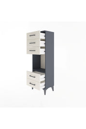 Arges Dolap Tek Raflı 5 Çekmeceli 44x30x134 Antrasit-Aytaşı