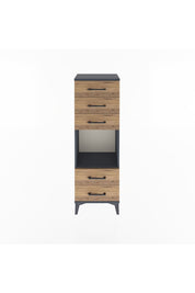 Arges Dolap Tek Raflı 5 Çekmeceli 44x30x134 Antrasit-Çam