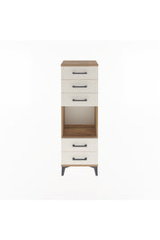 Arges Dolap Tek Raflı 5 Çekmeceli 44x30x134 Çam-Aytaşı