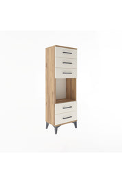 Arges Dolap Tek Raflı 5 Çekmeceli 44x30x134 Çam-Aytaşı