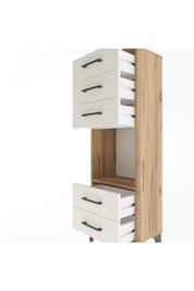 Arges Dolap Tek Raflı 5 Çekmeceli 44x30x134 Çam-Aytaşı