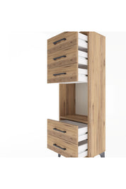 Arges Dolap Tek Raflı 5 Çekmeceli 44x30x134 Çam-Çam