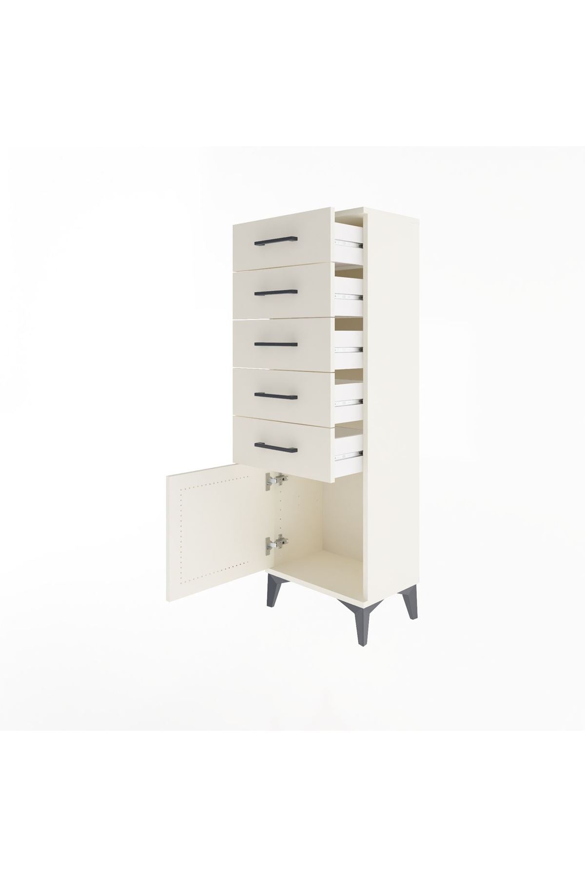 Arges Dolap 5 Çekmeceli Tek Kapaklı 44x30x134 Aytaşı-Aytaşı