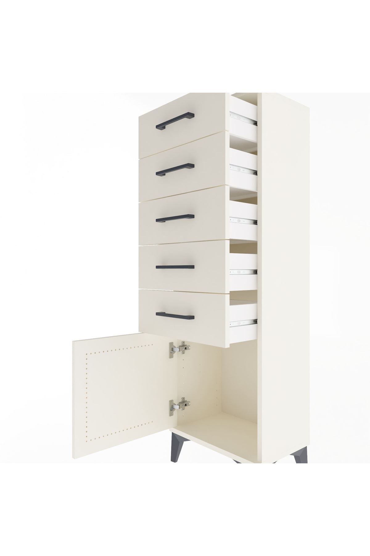 Arges Dolap 5 Çekmeceli Tek Kapaklı 44x30x134 Aytaşı-Aytaşı