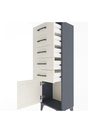 Arges Dolap 5 Çekmeceli Tek Kapaklı 44x30x134 Antrasit-Aytaşı