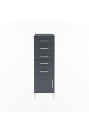 Arges Dolap 5 Çekmeceli Tek Kapaklı 44x30x134 Antrasit-Antrasit