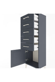Arges Dolap 5 Çekmeceli Tek Kapaklı 44x30x134 Antrasit-Antrasit