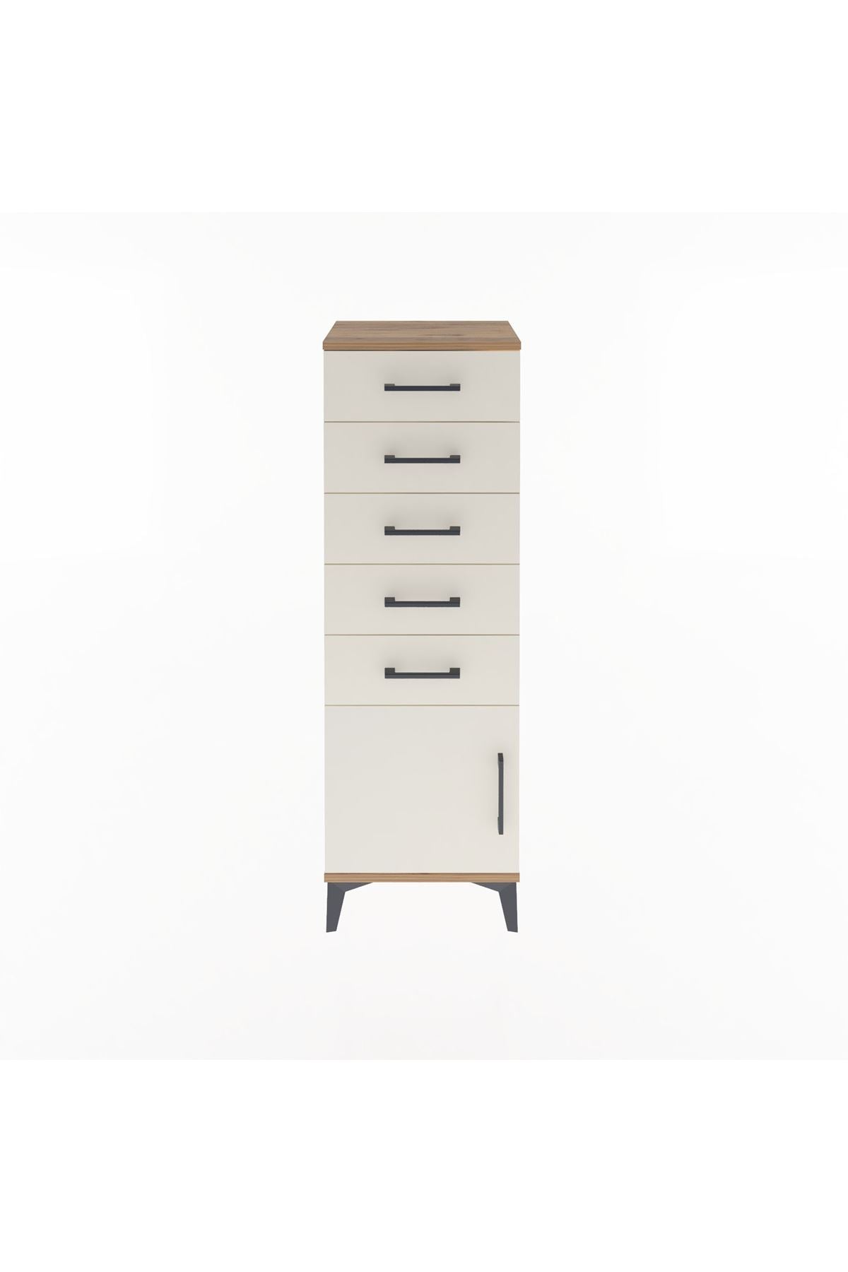 Arges Dolap 5 Çekmeceli Tek Kapaklı 44x30x134 Çam-Aytaşı