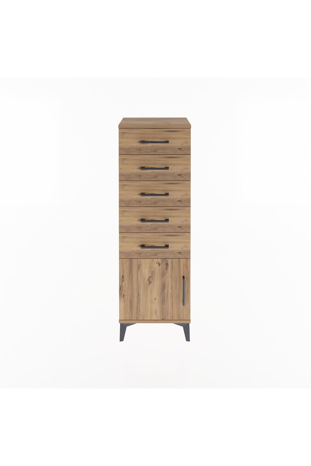Arges Dolap 5 Çekmeceli Tek Kapaklı 44x30x134 Çam-Çam