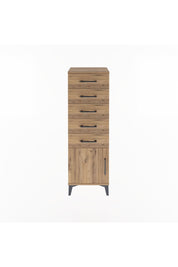 Arges Dolap 5 Çekmeceli Tek Kapaklı 44x30x134 Çam-Çam