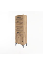 Arges Dolap 5 Çekmeceli Tek Kapaklı 44x30x134 Çam-Çam