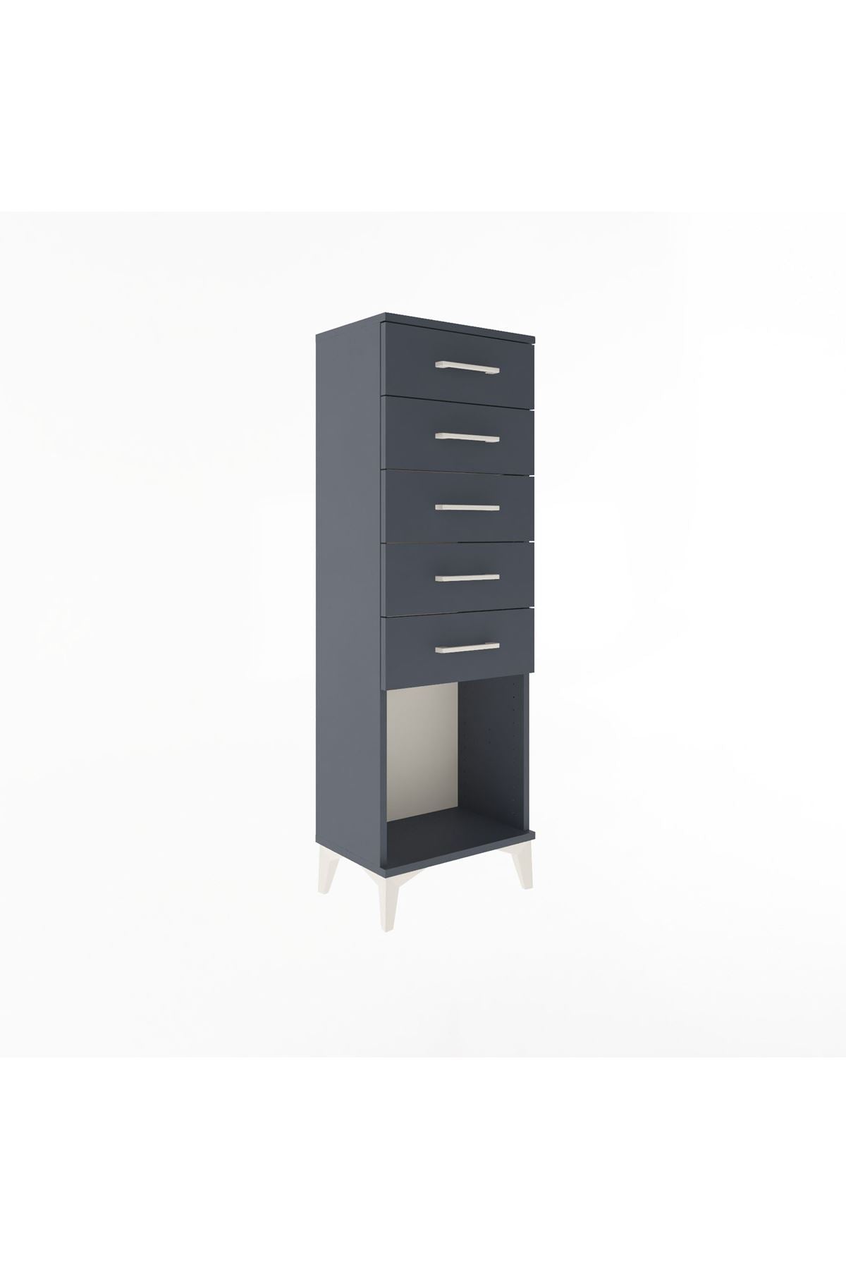 Arges Dolap 5 Çekmeceli 44x30x134 Antrasit-Antrasit