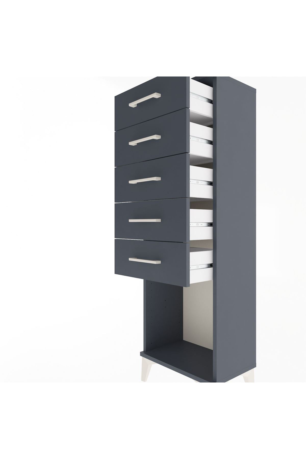 Arges Dolap 5 Çekmeceli 44x30x134 Antrasit-Antrasit