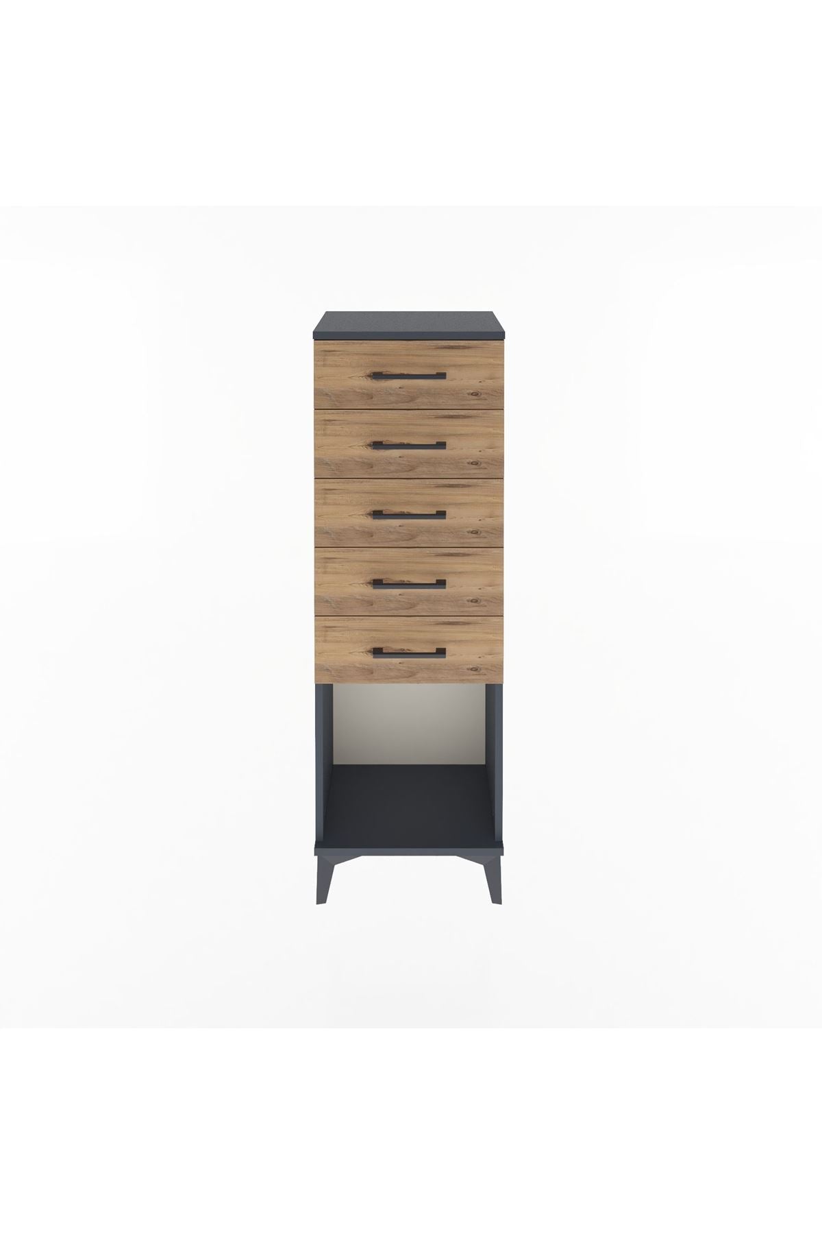 Arges Dolap 5 Çekmeceli 44x30x134 Antrasit-Çam