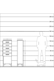 Arges Dolap 5 Çekmeceli 44x30x134 Çam-Antrasit