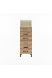 Arges Dolap Tek Raflı 6 Çekmeceli 44x30x134 Aytaşı-Çam