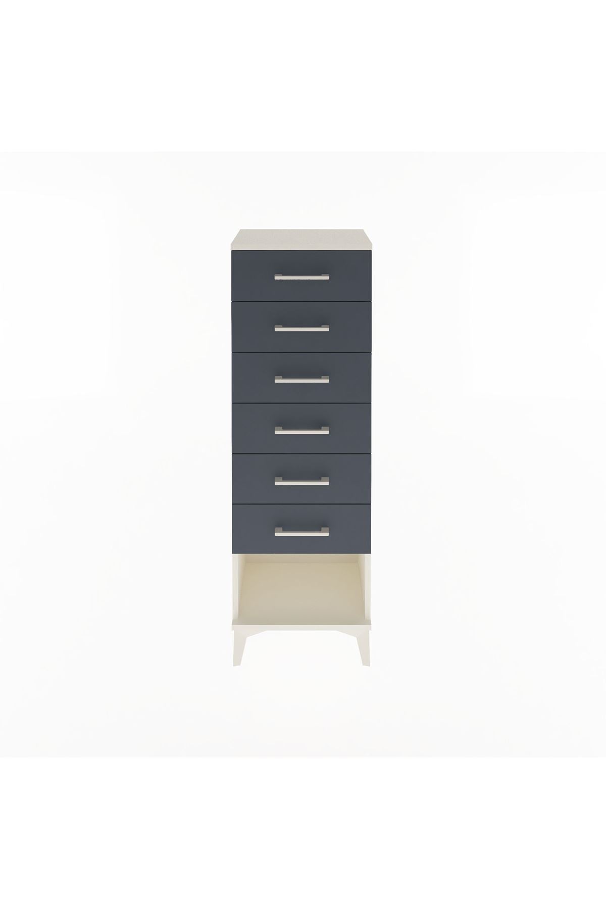 Arges Dolap 6 Çekmeceli 44x30x134 Aytaşı-Antrasit