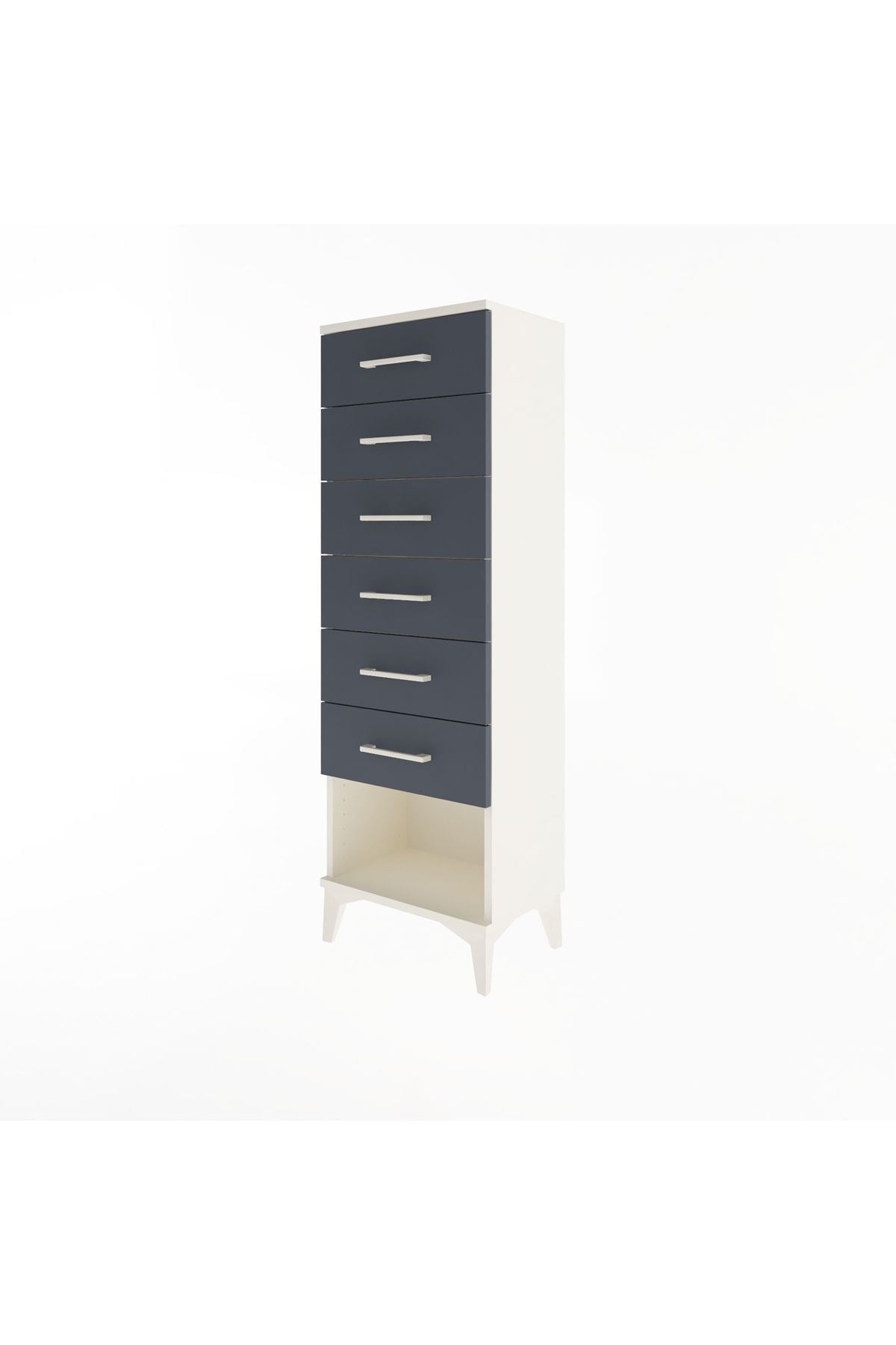 Arges Dolap 6 Çekmeceli 44x30x134 Aytaşı-Antrasit