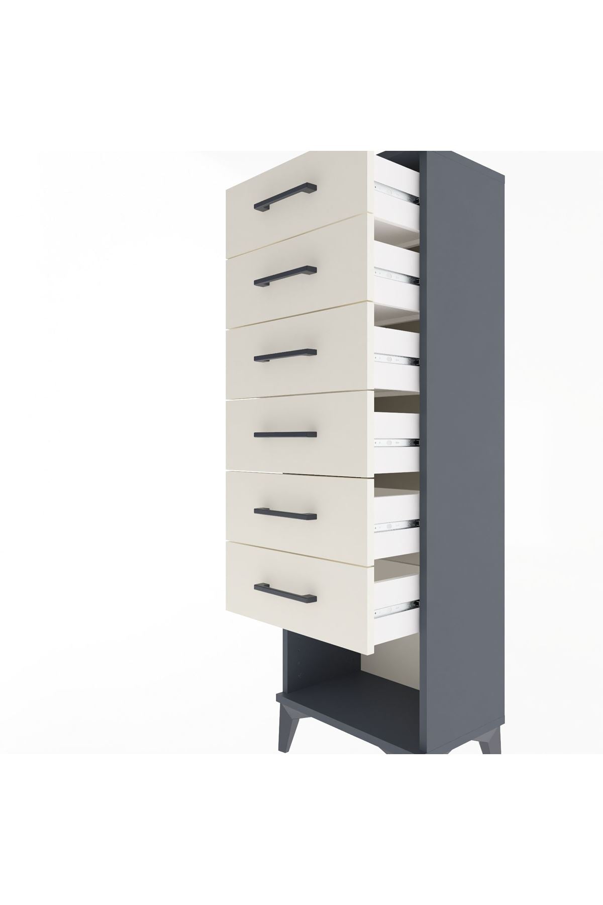 Arges Dolap 6 Çekmeceli 44x30x134 Antrasit-Aytaşı