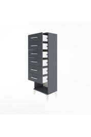 Arges Dolap 6 Çekmeceli 44x30x134 Antrasit-Antrasit