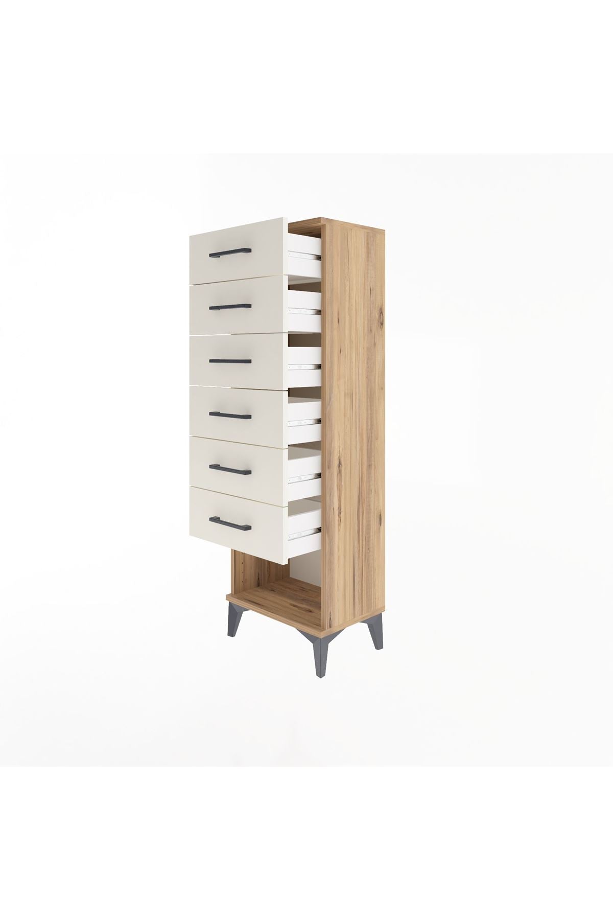 Arges Dolap 6 Çekmeceli 44x30x134 Çam-Aytaşı