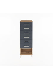 Arges Dolap 6 Çekmeceli 44x30x134 Çam-Antrasit