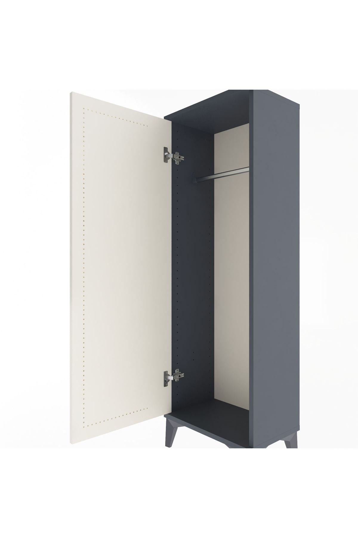 Arges Dolap Tek Kapaklı Tek Askılı 44x30x134 Antrasit-Aytaşı
