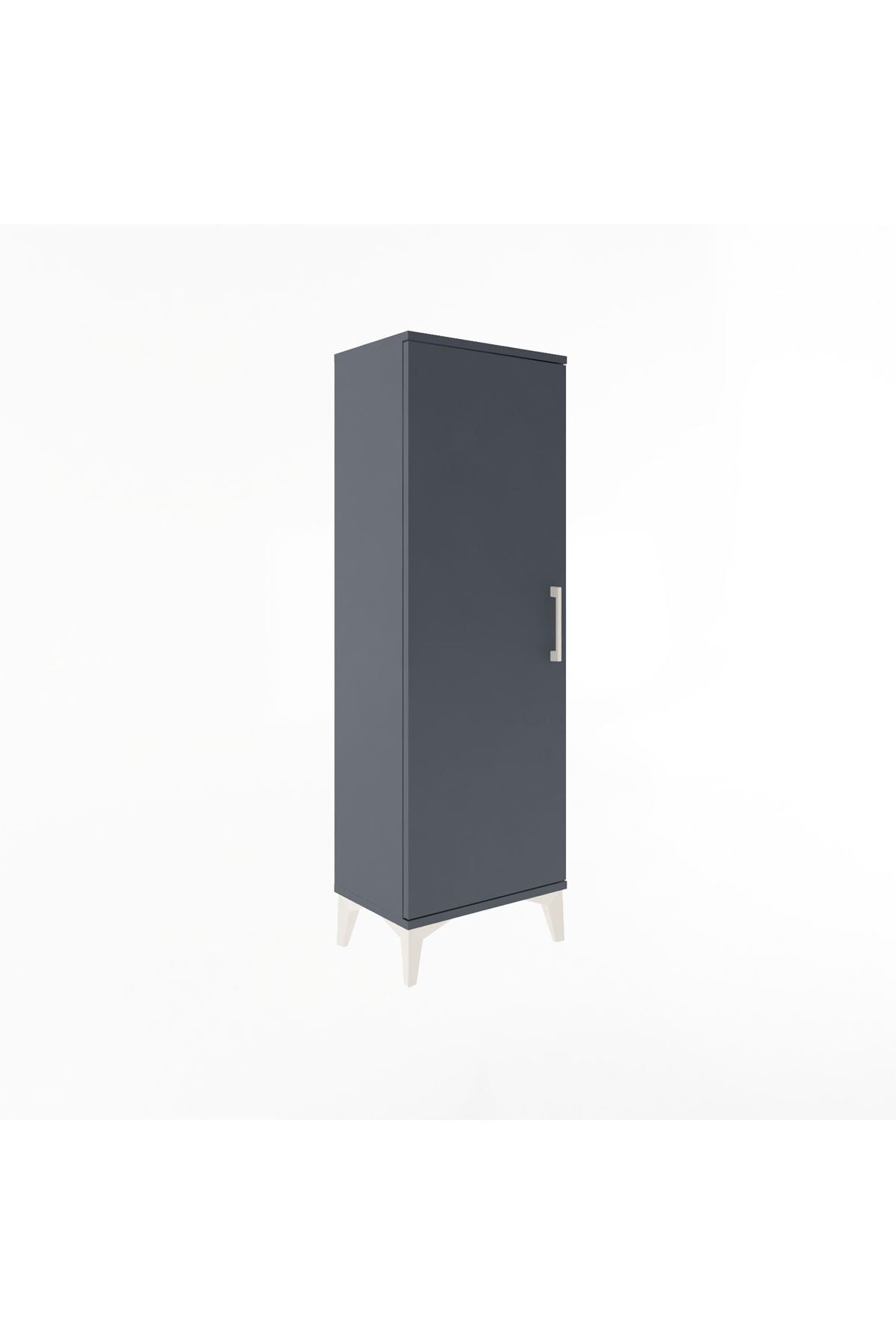 Arges Dolap Tek Kapaklı Tek Askılı 44x30x134 Antrasit-Antrasit