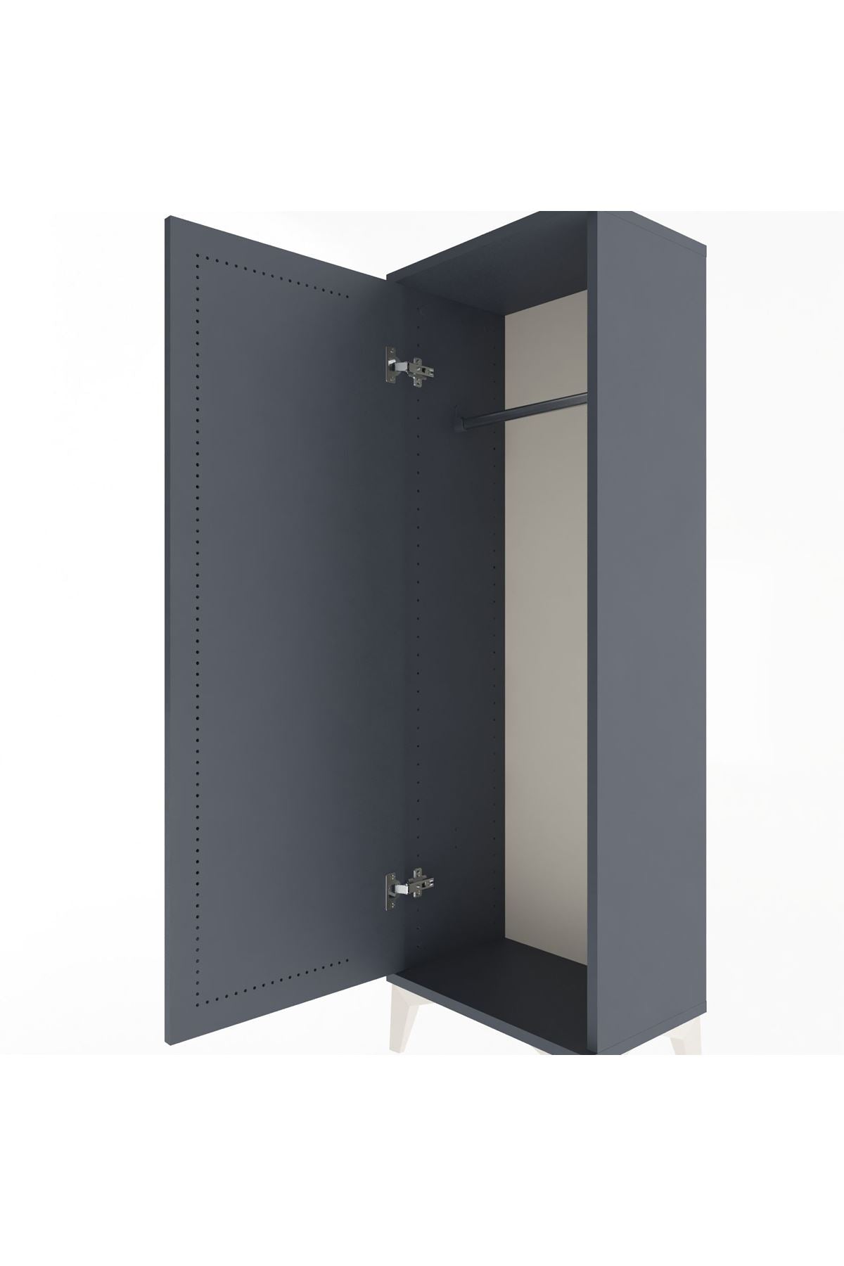 Arges Dolap Tek Kapaklı Tek Askılı 44x30x134 Antrasit-Antrasit