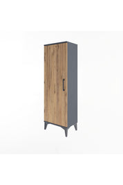 Arges Dolap Tek Kapaklı Tek Askılı 44x30x134 Antrasit-Çam
