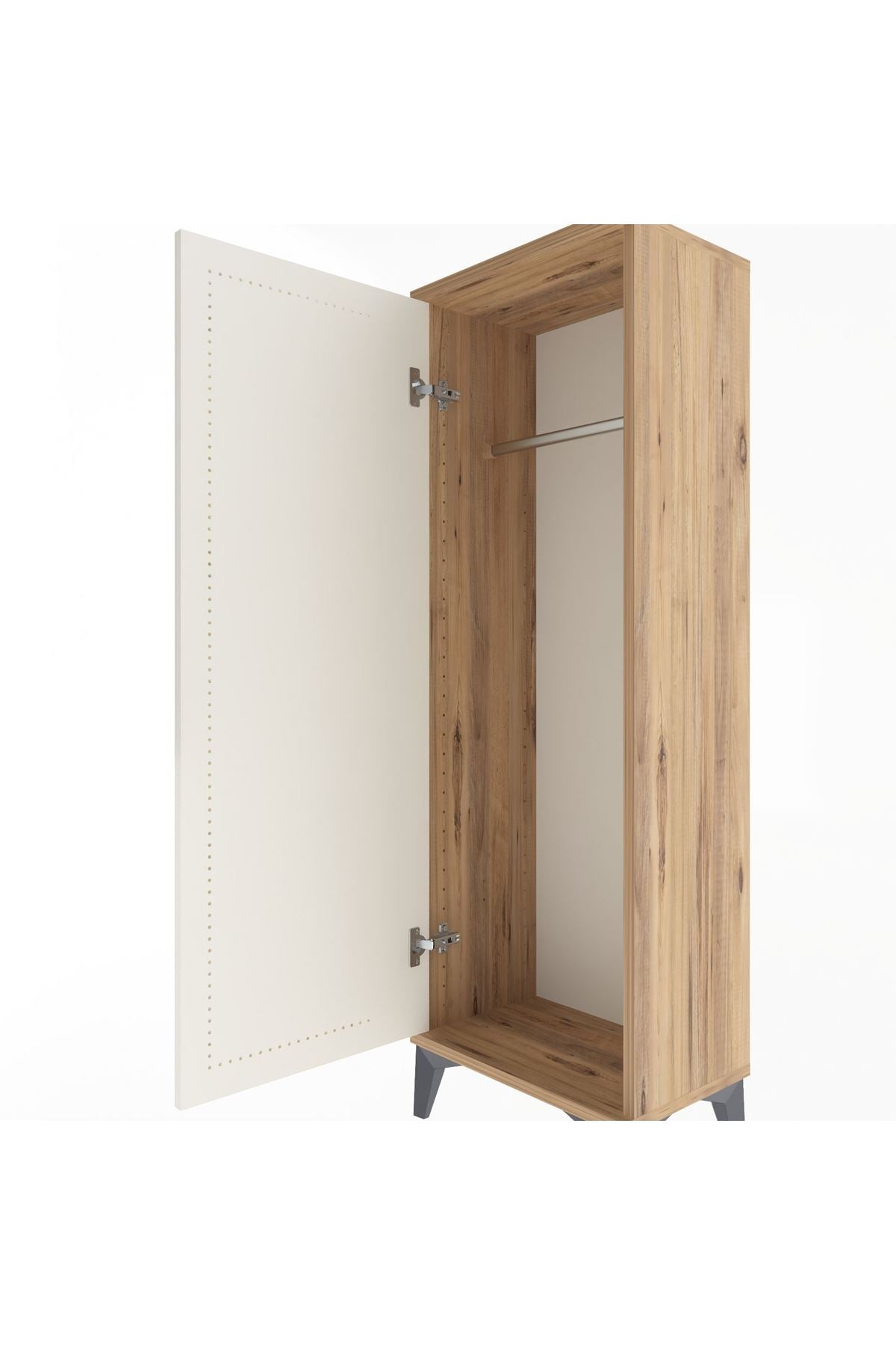 Arges Dolap Tek Kapaklı Tek Askılı 44x30x134 Çam-Aytaşı