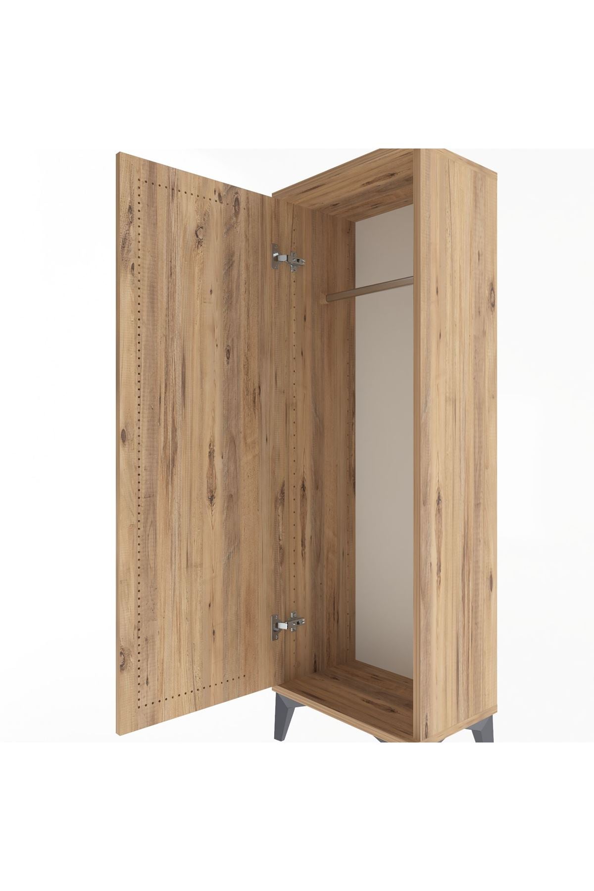 Arges Dolap Tek Kapaklı Tek Askılı 44x30x134 Çam-Çam